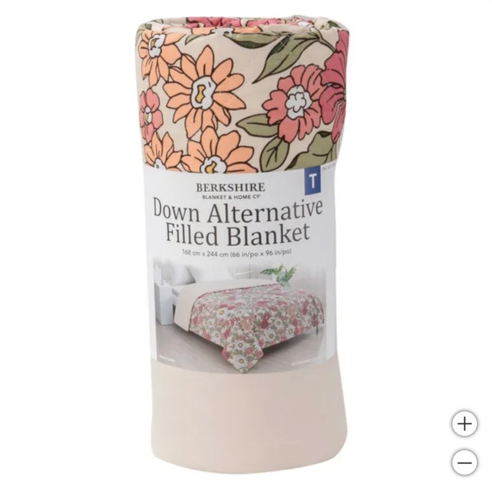 NEW! Herringbone Microfiber down Alternative Blanket Pink Twin - Picture 3 of 5